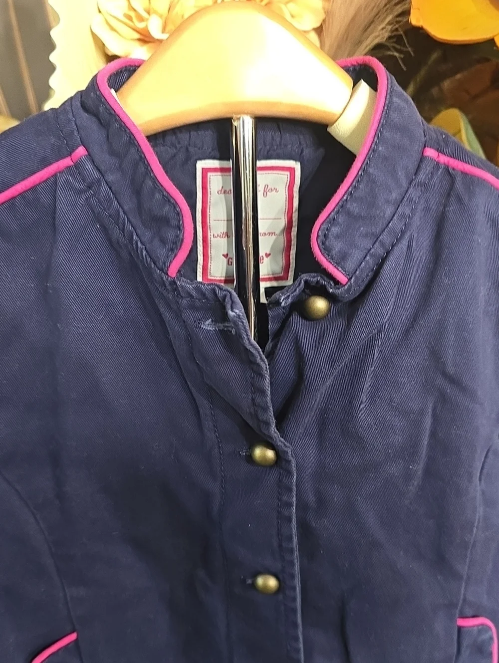 Gymboree Navy Blazer Jacket  with Pink Trim